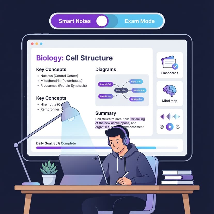 Study efficiently with organized notes illustration