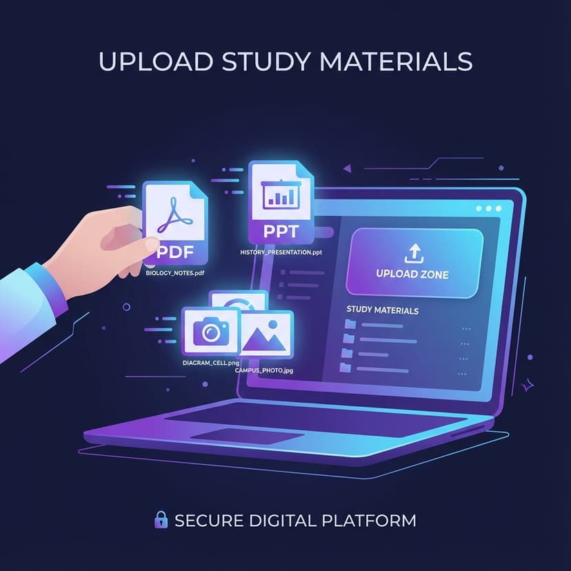 Upload study materials illustration